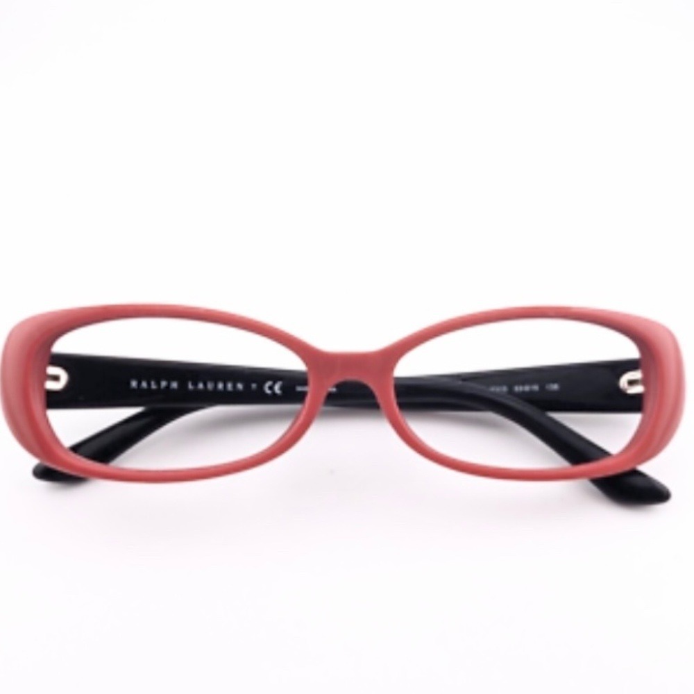 Ralph Lauren RL 6089 Oval Frame Eyeglasses Women 53-15-135 Red Black